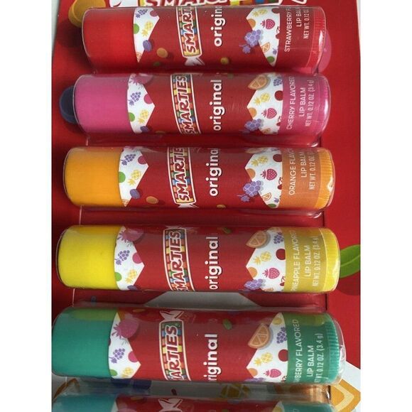 8 Pack TASTE BEAUTY SMARTIES FLAVORED Lip Balms Assorted Fruit Flavors NEW - Picture 3 of 14